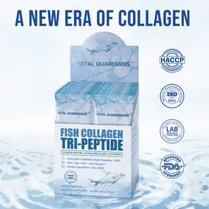 VITAL GUARDIANS Fish Collagen Tri-Peptide Powder Advanced Micro-Molecule Anti-Aging  Supplement 20 Packets/Box