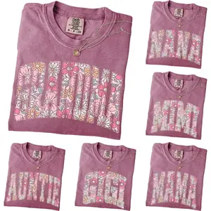 Comfort Colors Custom Mama Boho Floral Grandma T-shirt, Personalized Grandparent Gift For Nana Auntie Mimi Gigi Grammy, Apparel Made In The Usa		