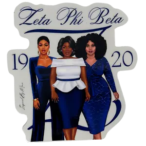 Zeta Phi Beta 3 Inch Stickers for Sorority Decor - Set of 3