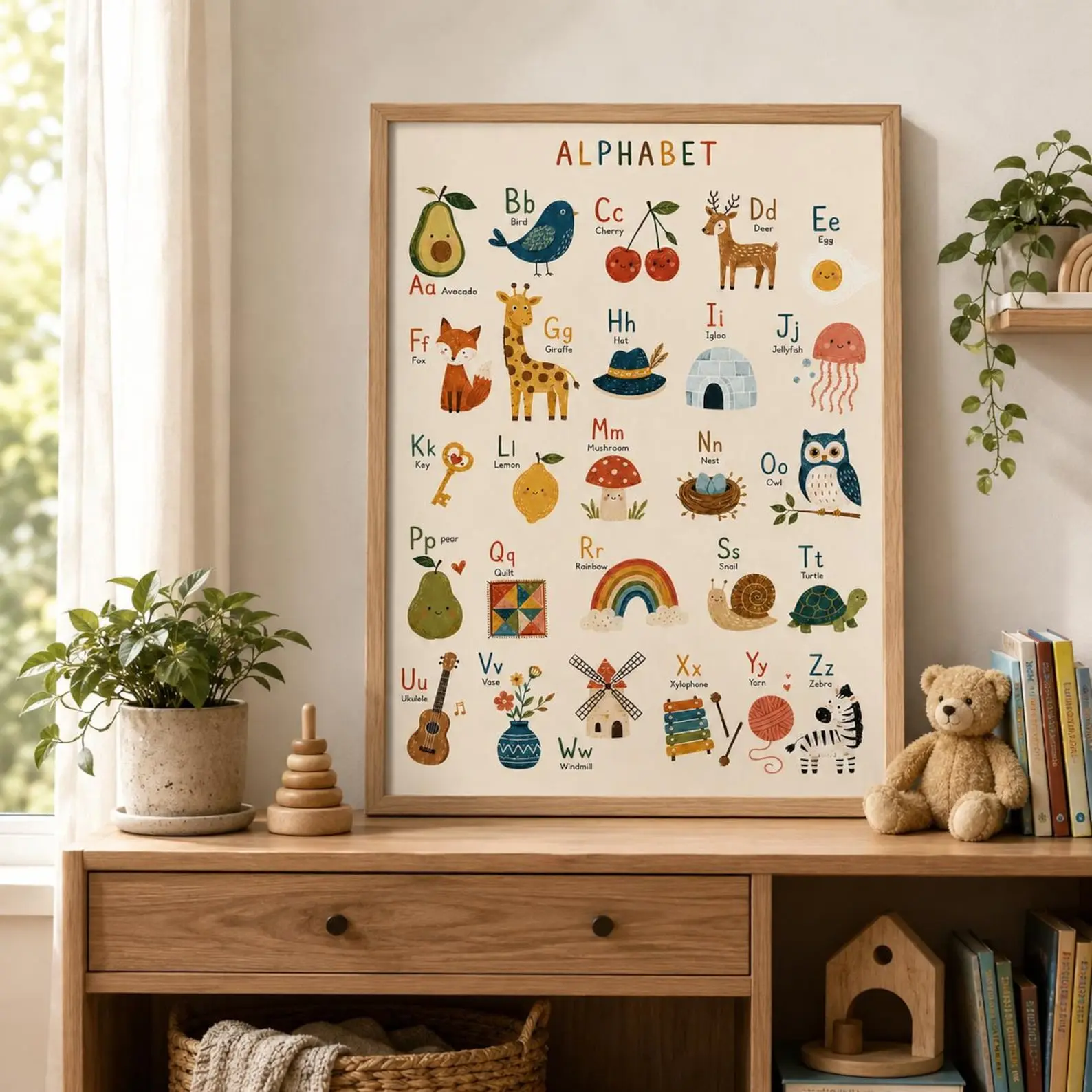 Educational Alphabet Wall Art, Montessori Environments, ABC Kids Room Decor, Classroom Decor, Colourful Toddler Room