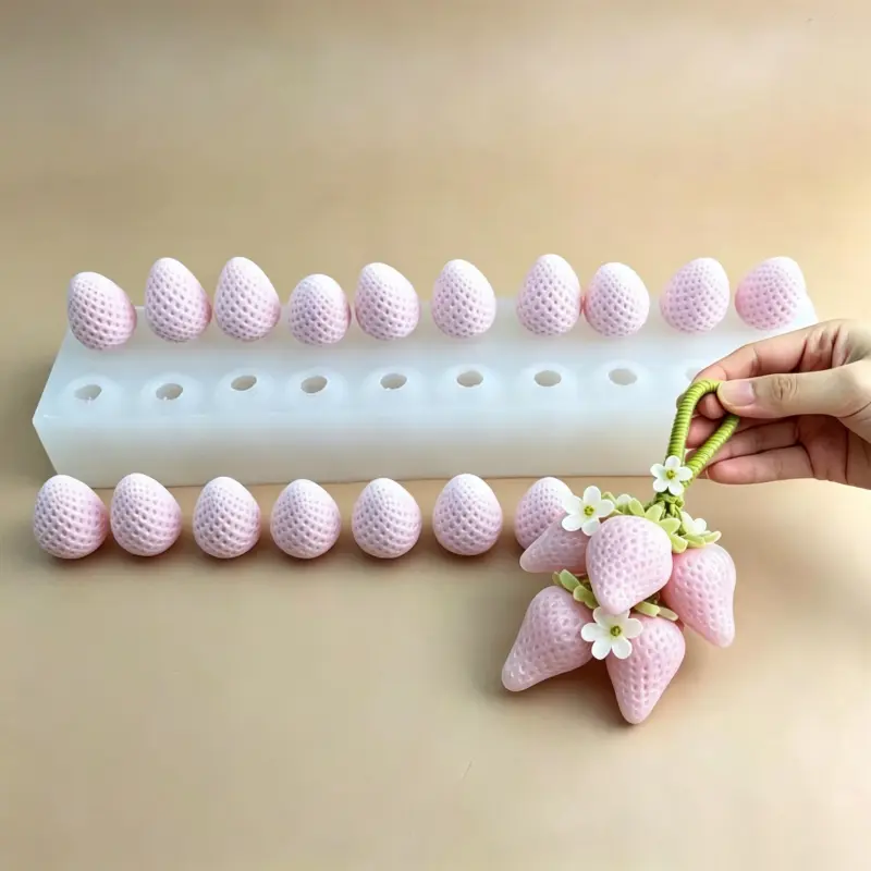 Food-Grade Fruit Silicone Mold  Lychee/Strawberry/Grape/Orange, Non-Stick Easy Release, One-Piece Forming, Beginner Friendly for DIY Handmade Soap