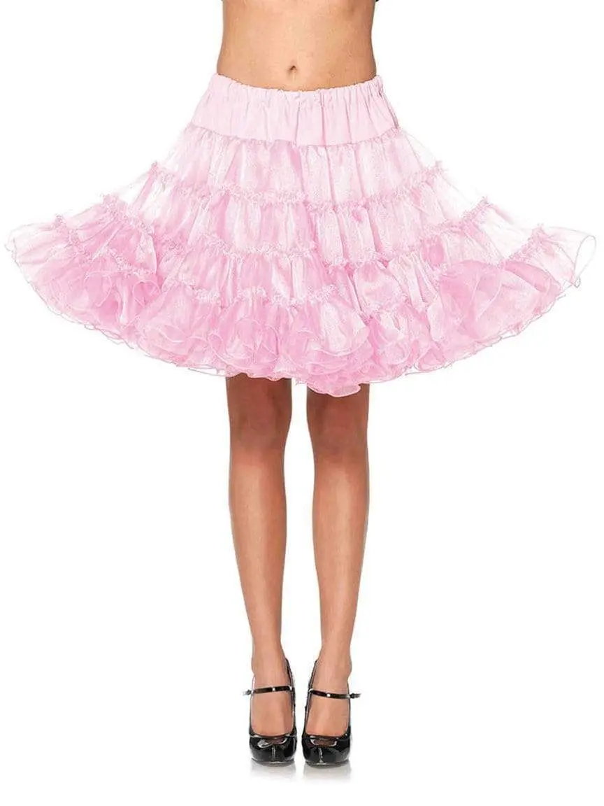 Cute Crinoline Petticoat Skirt for Women, Fluffy Knee-Length Tutu Style Piece in Layered Tulle with Elastic Waist for Costumes