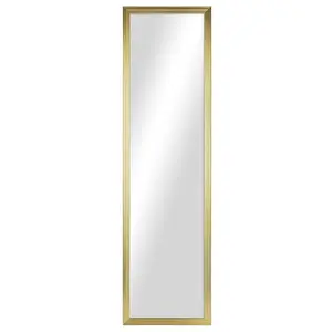 Full Rectangular Gold Mirror, 13x49" Decor Hanging   Wall   Glass Metal Plastic