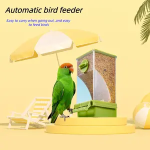 Automatic Parrot Feeder, Automatic Bird Feeder, Outdoor Feeder, Seed Separation, Tiger Skin Phoenix Anti-Spill Hanging Food Box, Integrated Material Container, Bird Feeder Station
