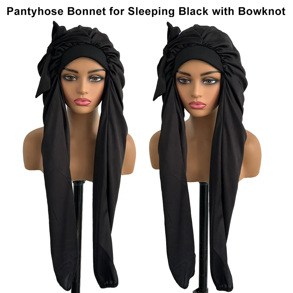 Ssawhair Pantyhose Bonnet for Sleeping,Long Braids Hair Bonnets for Women,2 in 1 Long Hair Braids Protection & Breathable,Silk Bonnet for Braids Hair Elastic Haircare