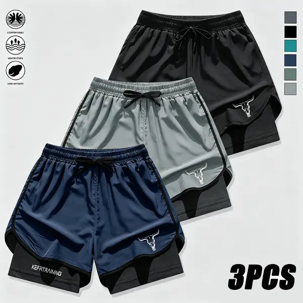 Men’s training fitness shorts—lightweight, breathable summer shorts with built-in lining; versatile sports shorts for exercise and running; a must-have for everyday workouts and an essential item for fitness enthusiasts.
