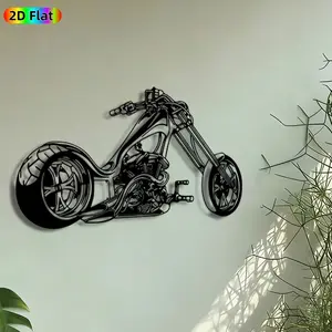 1pc Chopper Motorcycle Metal Wall Art, Custom Decorative Chopper Statue Mural, Intricate Craftsmanship, Artistic Metalwork, Perfect for Fathers Day, Housewarming Decor, Perfect for Garage Man Cave Living Room Decor, Ideal Gift for Motorcycle Enthusiasts.