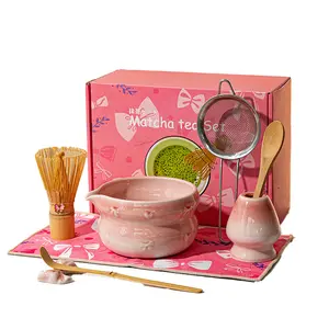8-Piece Japanese Matcha Tea Set, Ceramic Matcha Starter Kit, Matcha Bowl, Ideal for Making Matcha Latte & Milk, Perfect Gift for Family & Friends