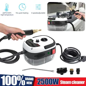 2500W Handheld High Temp Steam Cleaner | Heavy Duty Steam Machine for Car Detailing, Auto Interior, Engine & Home Cleaning | Multi-Surface Deep Cleaner with 105°C High Pressure Steam & 4 Accessories | Chemical-Free