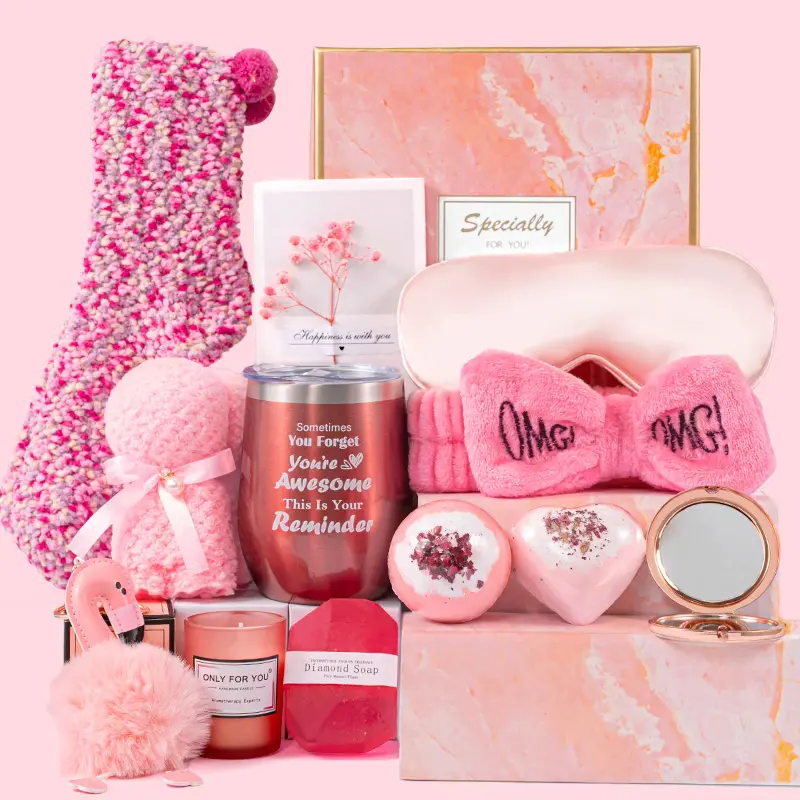 【Deals For You】 Gifts Idea Basket for Women with Stainless Steel Insulated Tumbler Bathing Ensemble,Thinking of You Gift Basket, Unique Gifts for Mom Her Friend Sister Wife Boxes gifts for girl adults