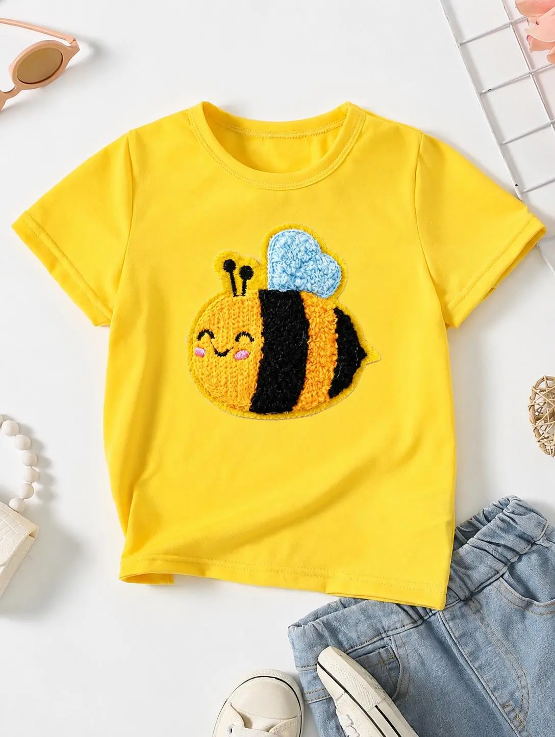 Kids Yellow Bee T-Shirt – Cute Short Sleeve Graphic Tee