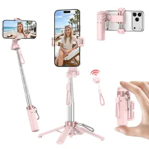 2026 Mini 4-in-1 Multifunctional Selfie Stick – 360°Rotation, Compact & Stylish, with Wireless Bluetooth Control, Phone Holder for Selfies/Video Recording/Vlogging, Compatible with Most Phone Models ,Maxinum Extend to 15.75 inches