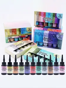 Glittering Colored Resin Glue Set, 6 Colors, Multi-Purpose Jewelry Making & Craft Supplies, UV-Cure, Artistic Rhinestones, DIY Creativity Tools, Craft Kits