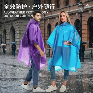 2 Pack Reusable Rain Ponchos for Adults - Heavy Duty Emergency Raincoat with Drawstring Hood Waterproof Survival Gear for Outdoor Hiking Camping Fishing Travel Weather Protection