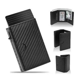 Upgrade Mens Smart Wallet,Slim Minimalist 6-9 Card Capacity RFID Blocking Bifold Wallet,Carbon Fiber Credit Card Holder