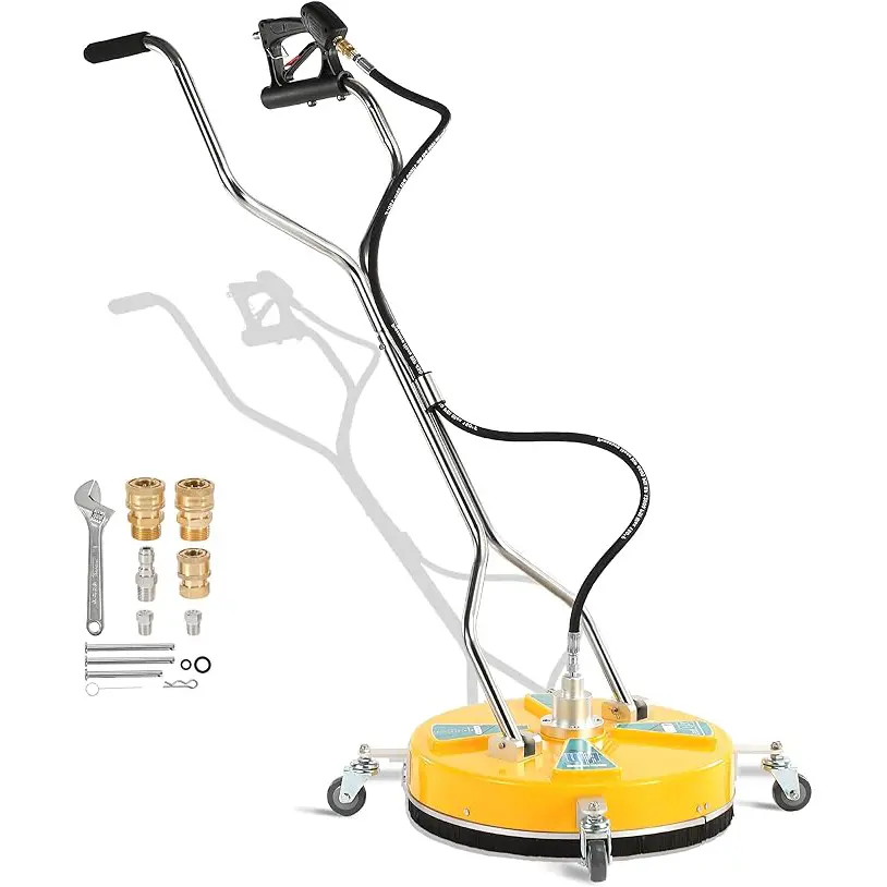 RIDGE WASHER 20'' Pressure Washer Surface Cleaner, Surface Cleaner Dual Handle, Power Washer Surface Cleaner with 4 Wheels for Cleaning Driveways, Sidewalks, Patios, Decks, 4500 PSI, Power Washer Attachment, Safety Lock【DealsForYouDays】