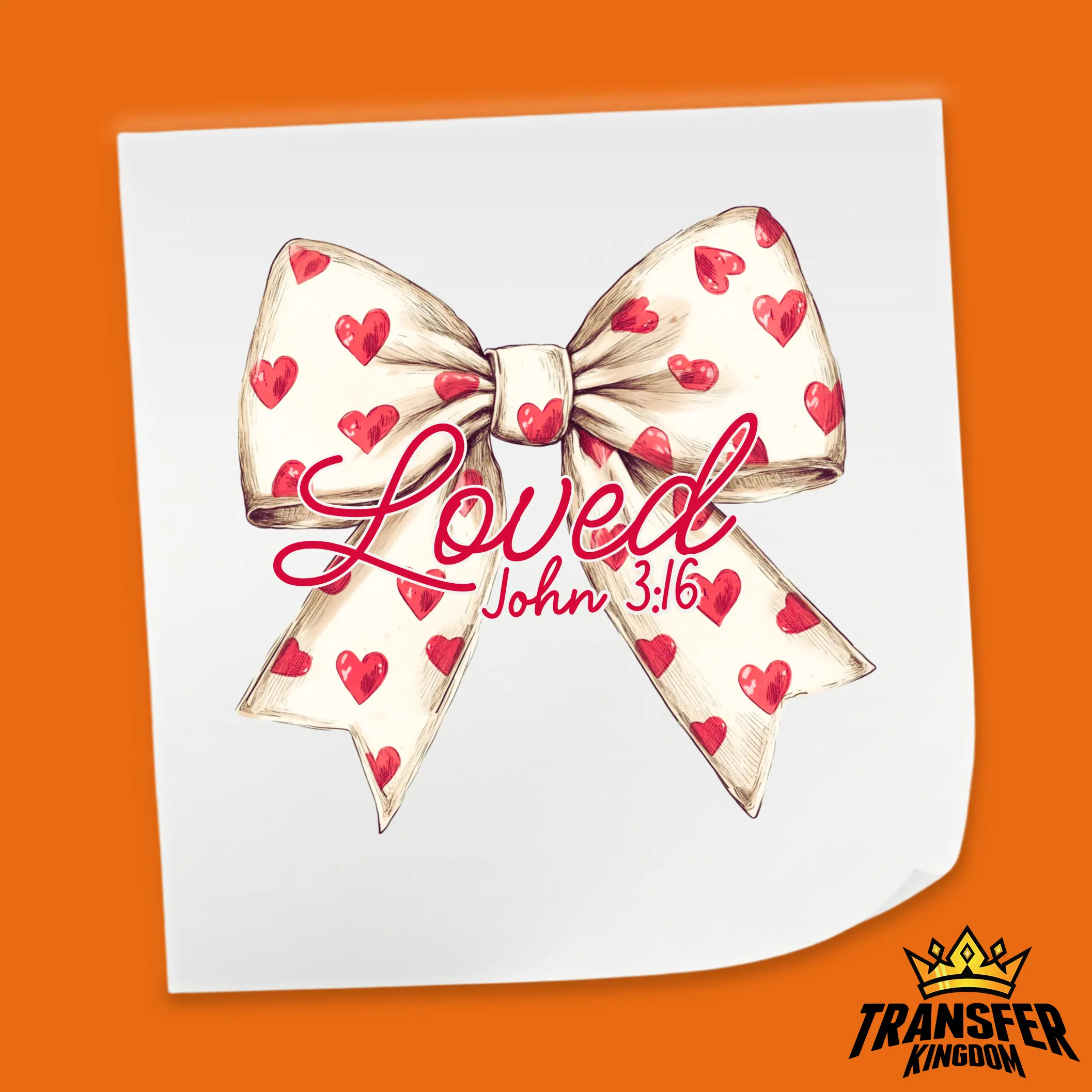 Loved John 3:16 Design - Valentine's Day DTF Heat Transfer Sheet