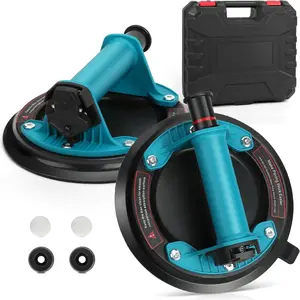 2 Pack Glass Suction Cups to Lift Large Glass, Heavy Duty Vacuum Suction Cups for Granite Lifting & Window Replacement, 8" Industrial Suction Cup 350 lbs Load Capacity with Carrying Case