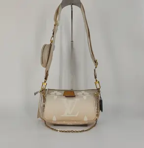 Pre-owned Louis Vuitton Canvas Crossbody Bags Monogram Giant By The Pool Multi Pochette Accessories Brume JV00299