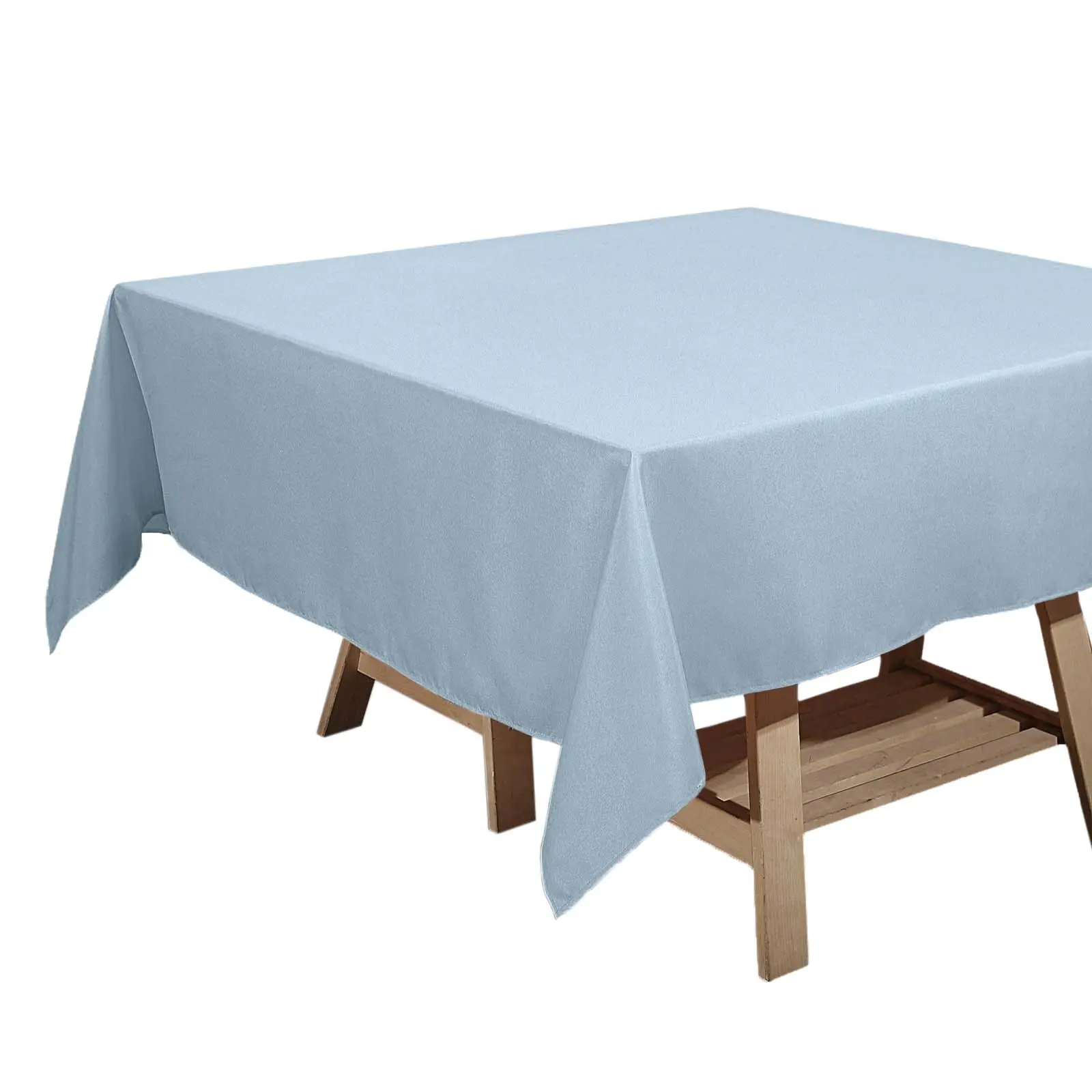 Dusty Blue Polyester 70"x70" Square Tablecloth - Wrinkle-Resistant, Durable All-Season Cover for Christmas, Wedding, Bridal Shower Party Events