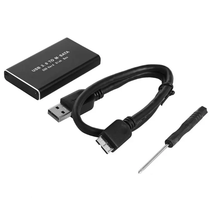 MSATA to USB 3.0 SSD Enclosure External Hard Drive Disk Box Storage Case Adapter for 30X50mm 30X30mm MSATA SSD US