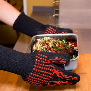1 PC Lightweight Universal Anti-Slip Heat-Resistant Oven Gloves, Fireproof High-Temperature Protective Mitts for Kitchen Cooking, Barbecue (Sports & Outdoor Sun Protective Accessory)