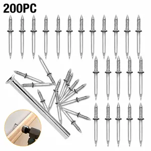 200-piece pack of traceless double-ended baseboard nails, sturdy and durable, easy to install, no drilling required, suitable for baseboards, wall panels, furniture covers, etc.