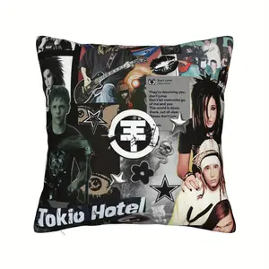 1PC Tokio Hotel band design pillowcase, double-sided printing, suitable for bedroom, office, classroom decoration