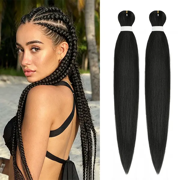 Pre-Stretched Braiding Hair Itch-Free 30 Inch 2 Packs Yaki Texture Synthetic Long Hair Extensions for Knotless Box Braids Twist DIY Styling