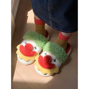 Cartoon Clown Design Slippers, Casual Soft Comfortable Home Slippers, Warm Slippers for Indoor & Outdoor Use for Fall & Winter