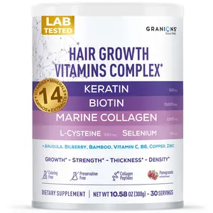 Hair Growth Powder – Collagen, Biotin, Keratin, Aminos, Zinc & B Vitamins – 10.5 oz