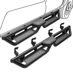 OEDRO Running Boards Fit for 2019-2025 Chevy Silverado GMC Sierra 1500 Crew Cab, 2020-2025 2500HD 3500HD, Two-Stair Side Steps Rail Drop Nerf Bars Carbon Steel Pedals (Excl 2019 1500 LD/Limited)