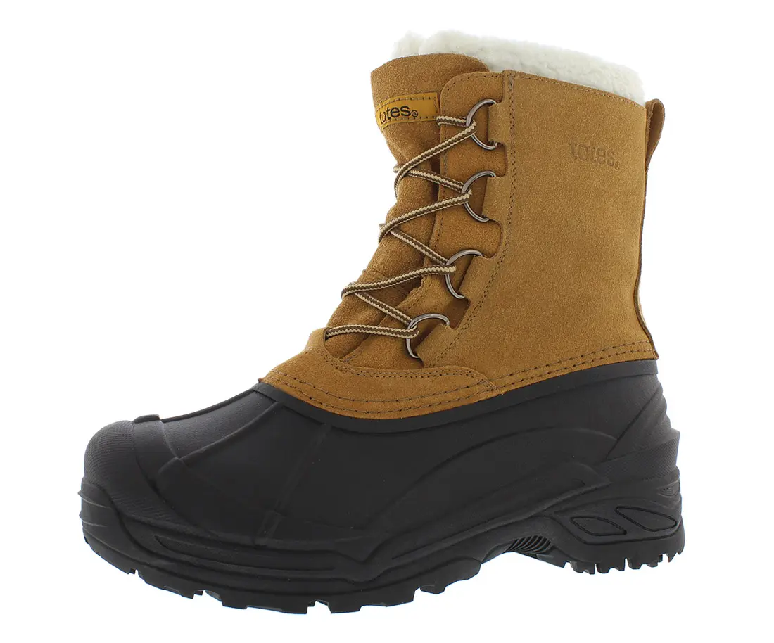 Totes Men's Snowbank Waterproof Insulated Winter Boots, Lace-Up Ankle High Outdoor Snow Footwear