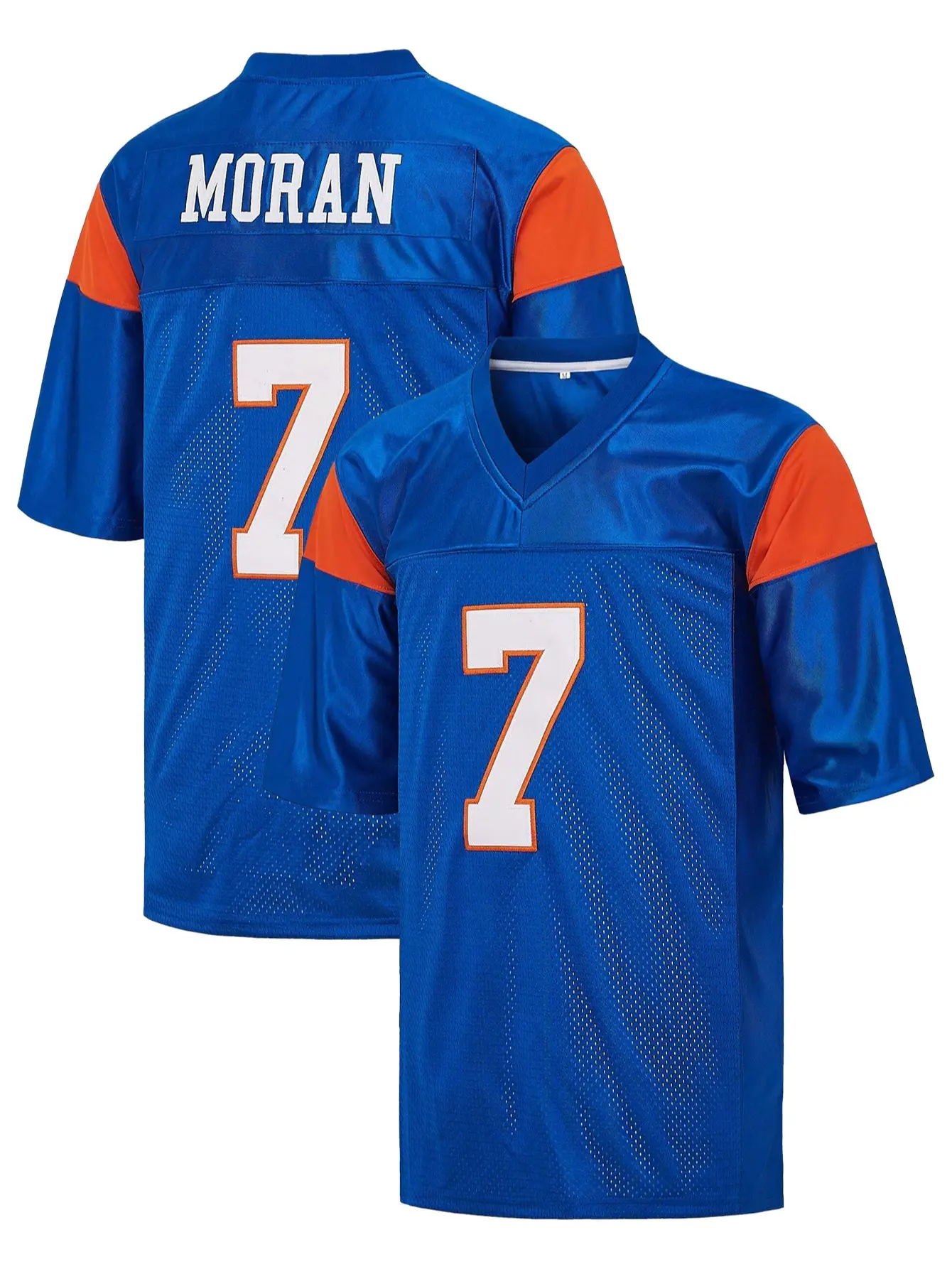 Men's #7 Alex Moran Movie Inspired Football Jersey - Full Embroidery, Perforated Mesh, Unisex Fit, Professional Game/Training Uniform (Sports & Outdoor Clothing)