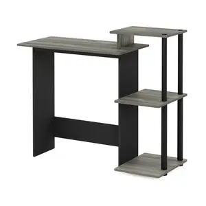 Small-space setup solved: the EFFICIENT Desk in French Oak/Black gives you a 28.6-inch desk with three open side shelves, making it a smart fit for a dorm, bedroom, or home office.