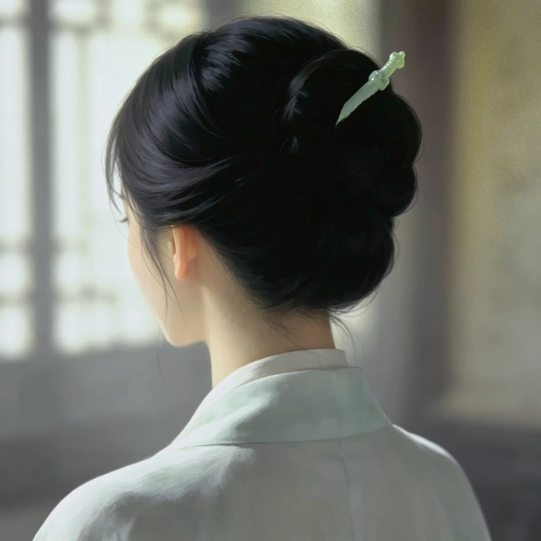 Women's Natural Jade Hairpin - Classic Unisex Design, Minimalist Style, Perfect for Anytime Everyday Wear