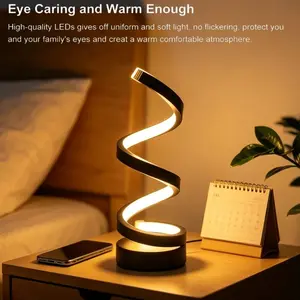 Creative Spiral LED Table Lamp, Adjustable Light Bedside Lamp, 3 Color Modes, Modern Simple Design, Modern Mood Lighting, Led Atmosphere Lamp, Suitable for Living Room, Desk