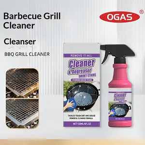 BBQ Grill Cleaner Spray, 120ML Strong Degreaser, Grease Removing Spray, Removes Charcoal Residue, Quick Clean for Heavy Dirt, Effective Cleaning Agent
