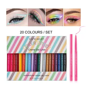20 Color Eyeliner Pencil Set Quick-Dry Waterproof Long-Lasting Smudgeproof Creme Gel Liner Eye Liner Gel Pen 20 Pieces, Makeup Essential