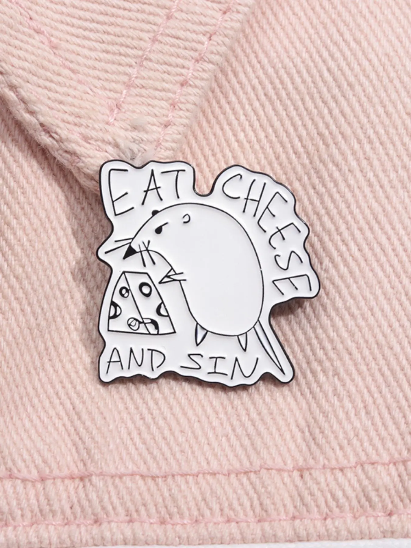 Cute Rat Design Brooch, Durable Metal Pins, Fashion Alloy Shaped Badges Jewelry for Backpack Hat Gift, Charms, Enamel Pin, Lapel Pin, Brooch Pin Clip Suitable for Backpacks, Jeans, Scarves, Hats Decoration Fixed Buckle, Fashion Accessory