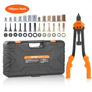 VEVOR 16" Rivet Nut Tool, TikTokShopBlackFriday, Labor-Saving Rivnut Tool Kit with 13PCS Metric & SAE Mandrels, 186PCS Rivet Nuts,M3, M4, M5, M6, M8, M10, M12, 1/4-20, 5/16-18, 3/8-16,1/2-13, 8-32, 10-24 With Carrying Case
