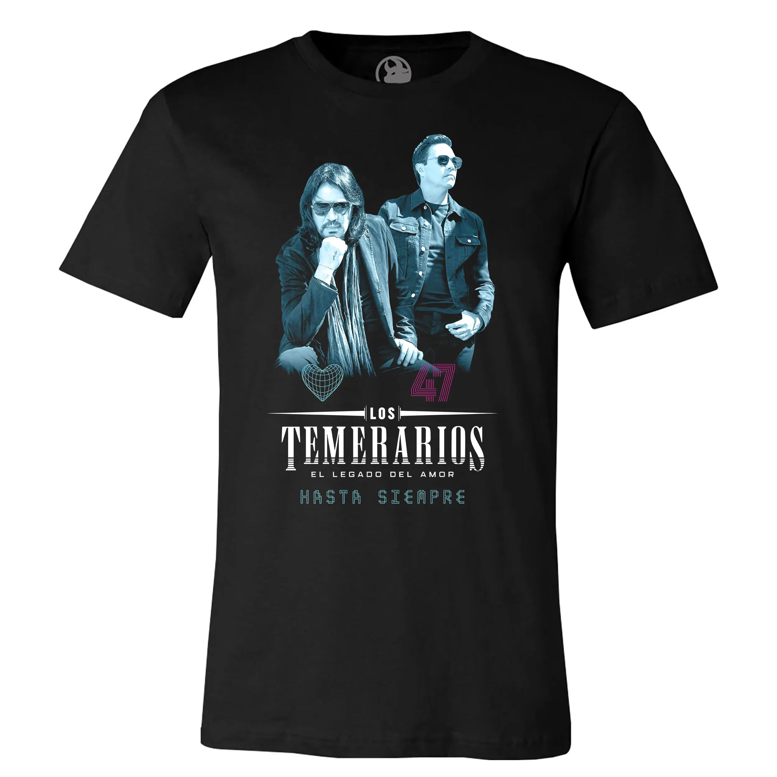 Los Temerarios Menswear Short-Sleeve Round Neck Cotton T-Shirt - Tour 2 Print Streetwear, Unisex Casual Tshirt Top, Shortsleeve