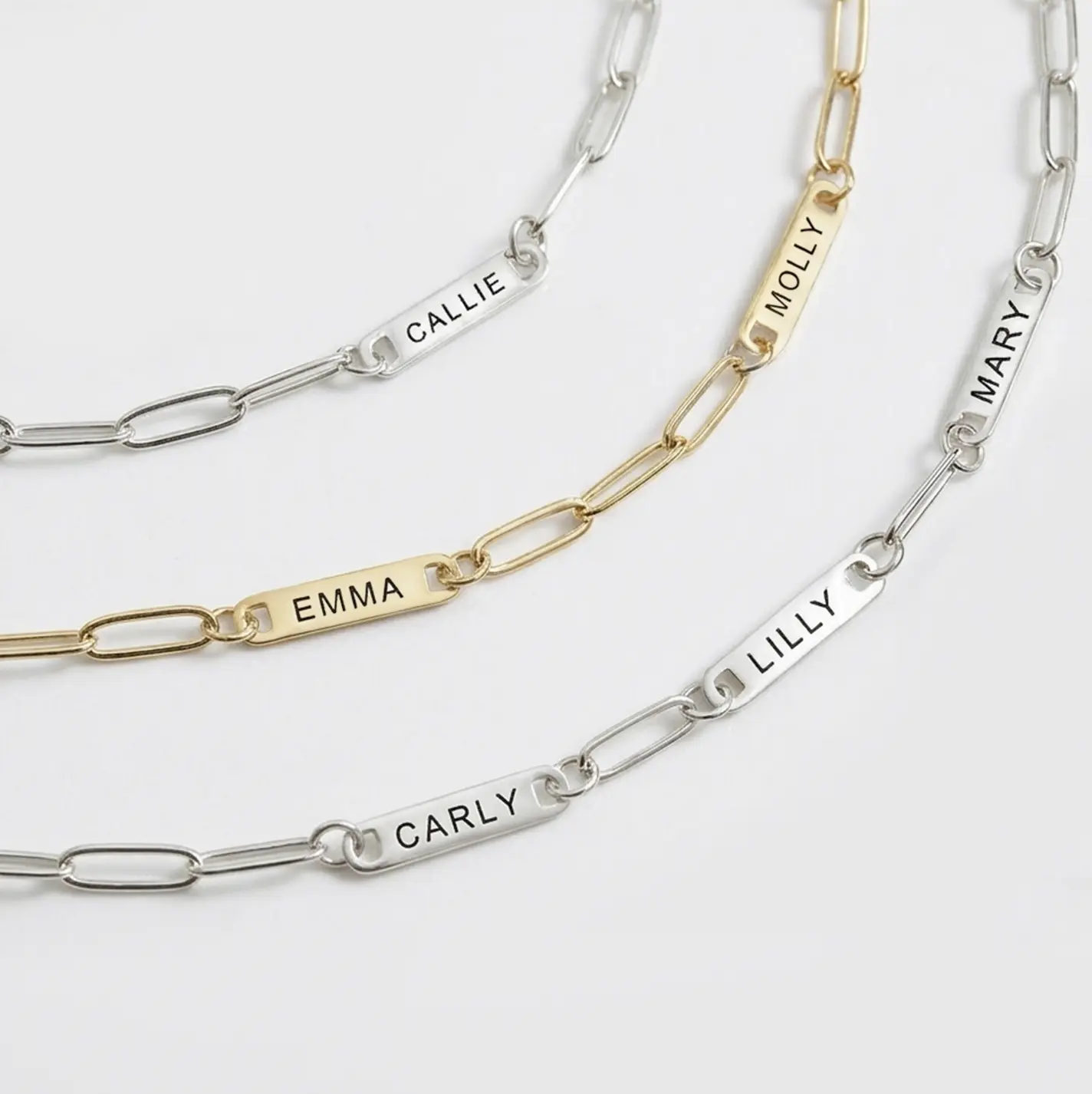 Personalized Bar PaperClip Necklace