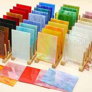 Colorful Glass Tiles, Tiffany Style Art Glass, Gradient Design, Perfect for Mosaic and DIY Crafts, Creative Home Decor Supplies, Handmade Craft Materials
