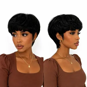 Wavy Fluffy Bowl Cut Pixie Wig for Women | 7-Inch Short Layered Pixie Cut Style with Fringe | High Density Soft Natural Short Hair for Daily Wear & Fashion #SummerVibes