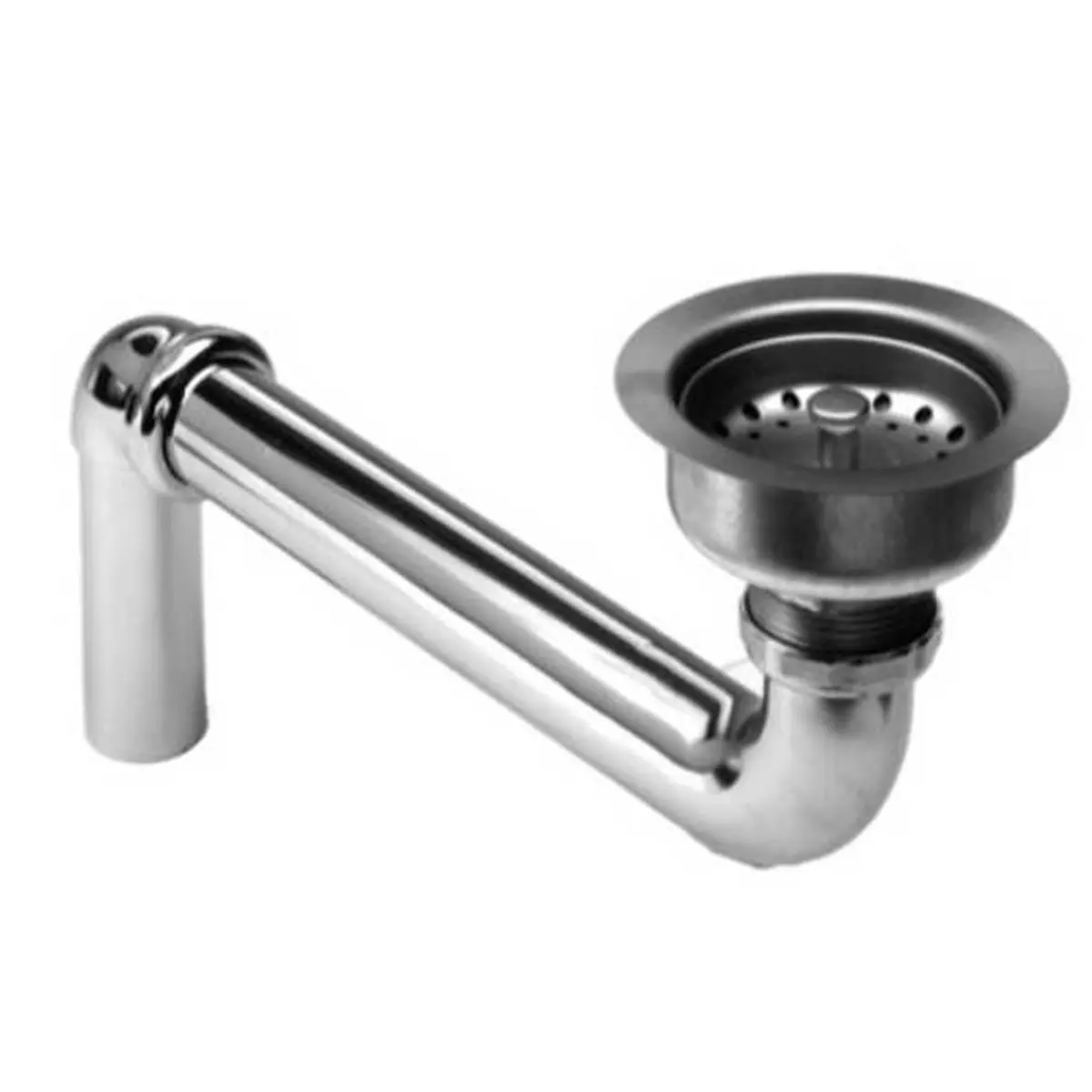 Elkay LKAD35 Rectangular Brass Strainer Basket - Stainless Steel Offset Pipe Drainage Aid, 14.25x6.75x6 in, 3 lbs, Single Unit Residential Kitchen Fitting for Indoor Use