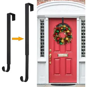 Wreath Hanger,Adjustable Wreath Hanger for Front Door Decor from 14.9-25",Over The Door Hooks 20 lbs Larger Door Wreath Hanger Christmas Wreaths Hook