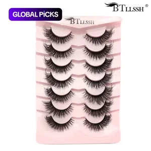 Thick Curling Fluffy False Eyelashes, Volume False Eyelashes, Diy Dramatic Lashes, Wispy Cat-Eye Look Faux Lashes, Portable Eye Makeup Tool for Women and Girls #GLOBAL PICKS