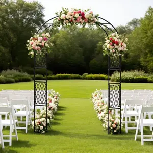 Garvee Garden Arch Stable 220 x 120/150 x 40 cm, Metal Rose Arch Trellis for Climbing Plants - Rose Trellis, Decoration for Wedding and Garden