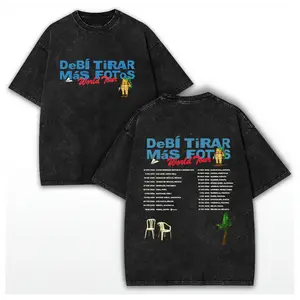 Unisex Retro Bunny Rapper DTMF World Tour 2025-2026 Washed T-Shirt, Clothing Vintage Harajuku High Quality Clothes Cotton Tee for Fans Gift